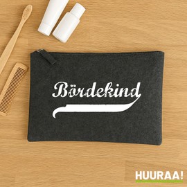 Hellweg Druckerei Kulturbeutel Bördekind Vintage Geschenk 1 Liter Charcoal Filz Bördekind Geschenkidee