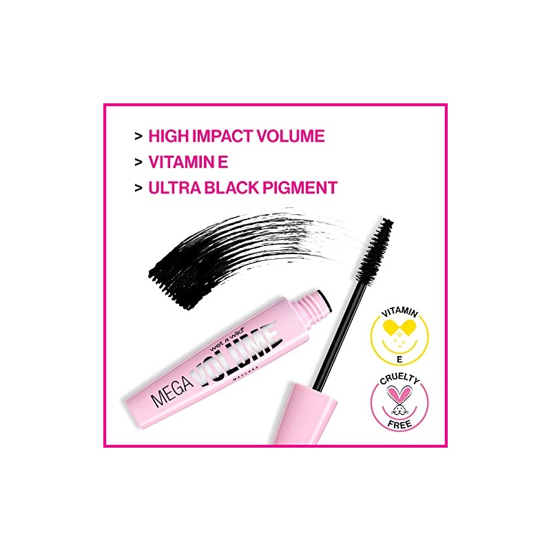 wet n wild Mega Volume Mascara, Very Black, 0.21 Ounce