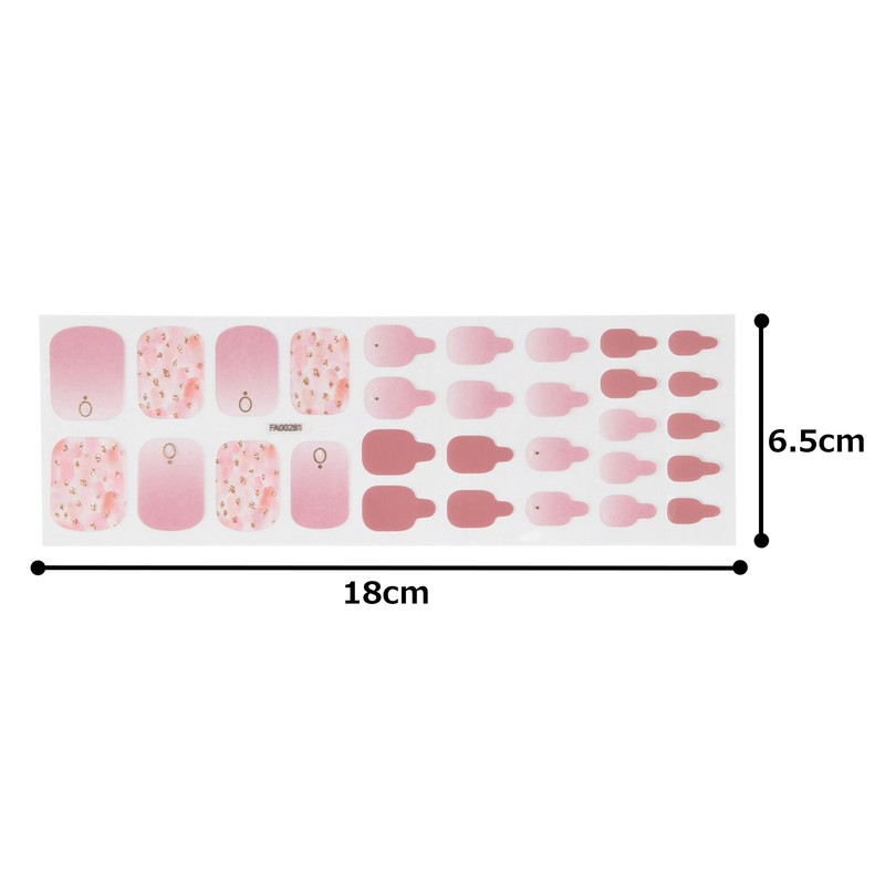 ZINIPIN FA00281 Foot Nail Sticker Watercolor Style Rose Pink