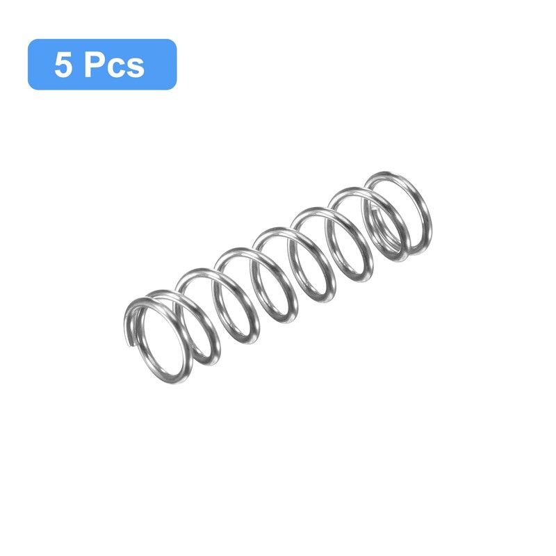 sourcing map Compression Spring, 5Pcs 304 Stainless Steel, 7mm OD,