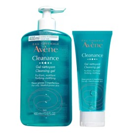 Kit Gel Limpiador Facial Cleanance Avène 400 ml + 200 ml – Piel Mixta y Grasa