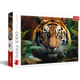 Trefl Tigre Salvaje 1000 Piezas Rompecabezas Rojo 68x48 cm Impresión de Alta Calidad, Puzzle DIY, Diversión Creativa, Puzzle Clásico para Adultos y