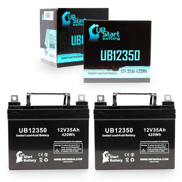 2 Pack Replacement for Pride Jazzy 1113 Battery - Replacement UB12350 Universal Sealed Lead Acid Battery (12V, 35Ah, 35000mAh, L1 Terminal, AGM, SLA)