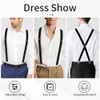 KEAHND Black Men's Straps Stretchy Straps Wedding Shirt Braces Adjustable