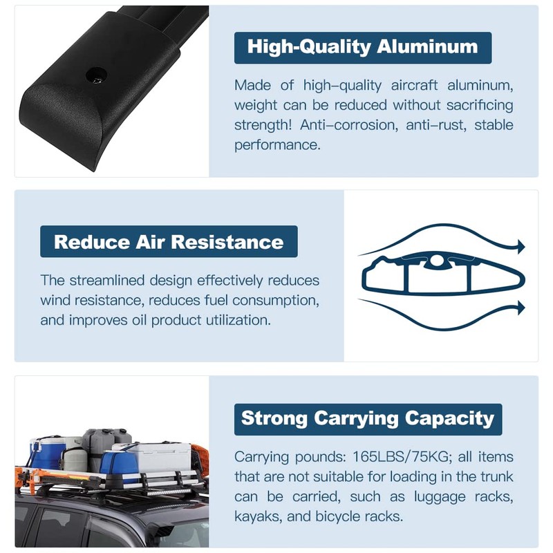 ECCPP Roof Rack Crossbars fit for Honda Pilot 2003-2008 Rooftop
