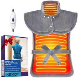 Wearable Heating Pad for Back, Neck & Shoulders, Detachable Belt