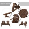 Outsunny Wood Adirondack Patio Bench Chair - Brown