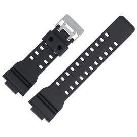 Casio GA-100 Watch Strap 29 mm Plastic Black Silver