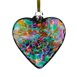 Sienna Glass HR8MUTU Friendship Heart, Multicoloured Turquoise, Small