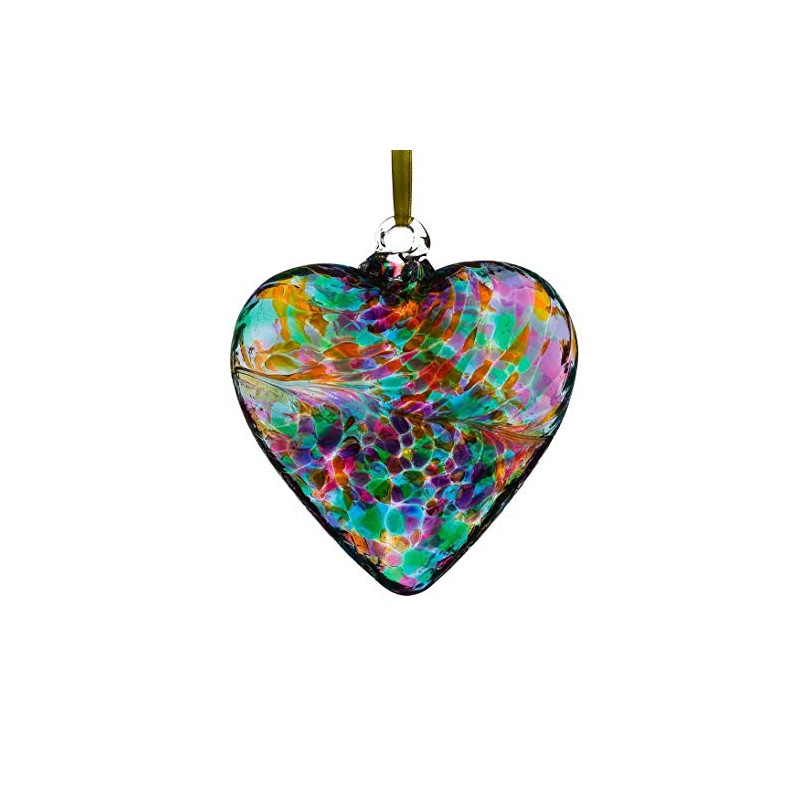 Sienna Glass HR8MUTU Friendship Heart, Multicoloured Turquoise, Small