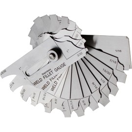 RIVERWELD 12 Piece Fillet Weld Set 1/32" increments to 1/2", 1/16" increments to 1" Inch RL Gauge Welding Inspection Test Ulnar Checking Fillet Leg and Throat Size