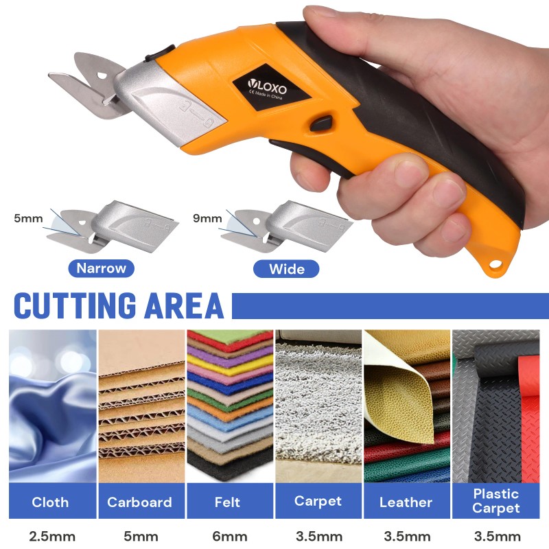 Cordless Electric Scissors for Leather,Cardboard,Clothes-3.6V Heavy Duty Fabric Cutter With