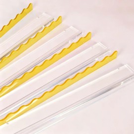 Factory Direct Acrylic Mahjong Racks Custom Acrylic Mahjong Racks Scalloped Mahjong Racks PushersSize: 17.5in, Color: yellow PC-four color-4