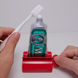 XYKEEY Toothpaste Squeezer Tube Squeezer - Toothpaste Squeezer Roller Tube Squeezer Tool, Rolling Tooth Pastetooth Paste Squeeze Dispenser Tube Wringer, 1 Pack (Red)