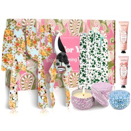 Gifts for Mum, Gardening Tools Gifts with Floral Print and Beautiful Gift Box, Scented Candles, Hand Cream with Trowel and Fork set Luxury Birthday Gifts for Women Mum, Mothers Day, Christmas
