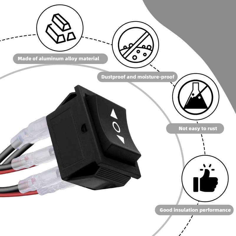 Momentary Rocker Switch 6-Pin Polar Reverse Switch DPDT (ON) OFF