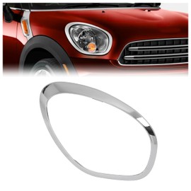 HECASA Right Headlight Bezel Compatible with 2011-2016 Mini Cooper Countryman 2013-2016 Mini Cooper Paceman Front Headlamp Door Cover Trim Chrome - Passenger Side Replacement for 51139813824 MC2507103
