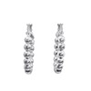 Silverly Sterling Silver Beaded Hoop Earrings for Women - Medium
