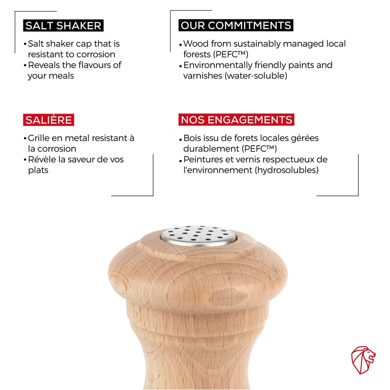 Peugeot - Bistro Salt Shaker - Beechwood, Natural, 9 cm