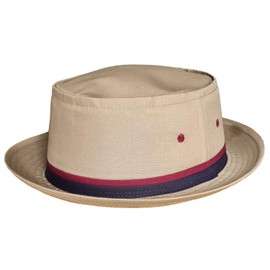 Packable Poplin Bucket Hat Lightweight Pork Pie Sun Hats Tan, White (UK, Alpha, L, Tan)