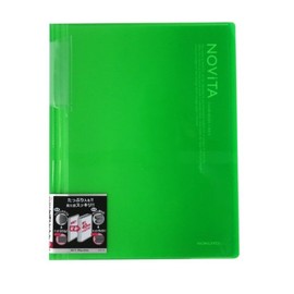 Kokuyo Novita α, Expandable File Clear Book, Display Book, Presentation Binder with Plastic Sleeves 20-Pocket Bound, Presentation Book Art Portfolio Folder, A4-S, Light Green, Japan Import (RA-N20LG)