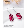 HPQQ Garnet Earrings for Women Sterling Silver January Birthstone Earrings