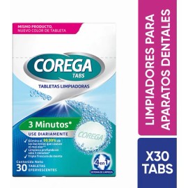 Corega Limpiador Tabletas Ferv. 3 Minutos 30 Unidades