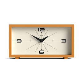 Jones Clocks® Odeon desk clock | Modern rectangular design | Mustard yellow | Stylish retro look for shelf, table, mantel or bedside