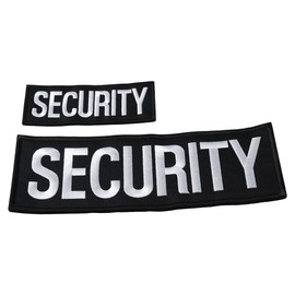 YYlingx 2 Pack Security Patches, One Large and One Small Embroidered Letters Patches, Security Patches for Vest Jacket DIY