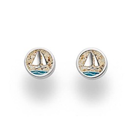 DUR Sterling Silver Sand Beach Sand Stud Earrings - SIZE: 8mm O5295, Silver, No Gemstone