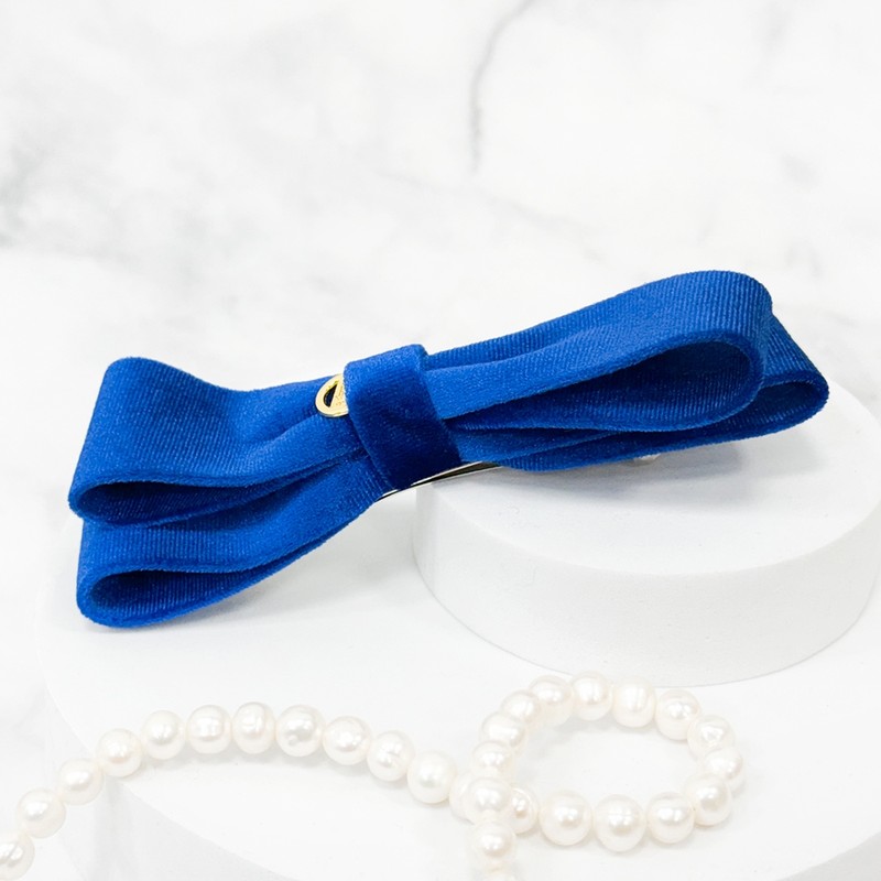 Burnaby Royal Velvet Blue Ribbon Hairpin Pin Option / 버나비
