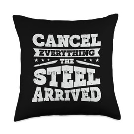 Cancel Everything The Steel Arrived Knife Maker Knifemaking Forging Bladesmith Smithing Knife Making Throw Pillow, 18x18, Multicolor