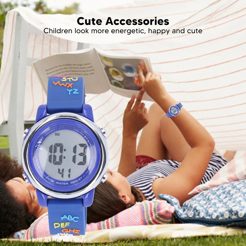Cartoon Kids Watch Waterproof LED Backlight Electronic Child Watch with