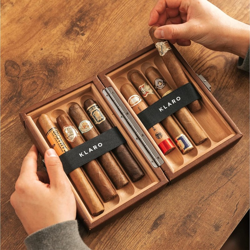 Travel Case for 8 Cigars, brown, Travel