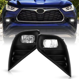 KEEKPO - For 2020 2021 2022 2023 Toyota Highlander LED Bumper Fog Lights Driving Lamps w/Switch Replacement Left+Right