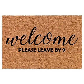 Coir Doormat Front Door Mat New Home Closing Housewarming Gift Welcome Please Leave by 9 Funny (30" x 18" Standard)