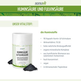 Sanuvit® - 70% Fulvic Acid & 30% Humic Acid | 90 Capsules | Mumijo Shilajit | Natural Organo-Mineral Complex of Humified Biomass | Quality from Austria