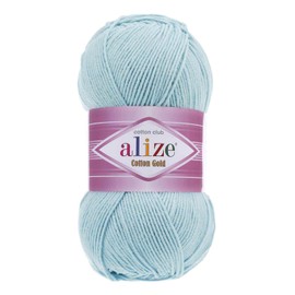 Alize Knitting Yarn 100 g Cotton Gold Plain Classic Yarn Crochet Yarn Knitting Wool Choice of Colours Colour: 513 Crystal Blue