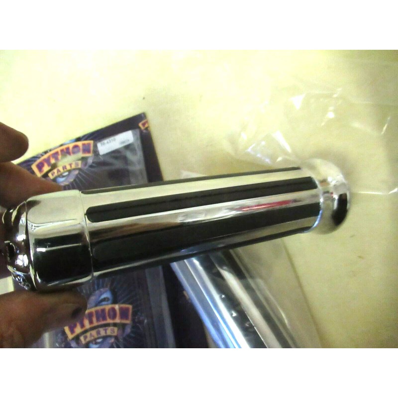 PYTHON CHROME RAIL MOTORCYCLE ISO-RAIL HANDLBAR GRIPS - 6" -