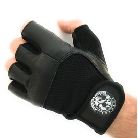 Nibra Gym Wear USA Guantes de gimnasio negros con cierre de muñeca para hombre y mujer, entrenamiento acolchado, crossfit, levantamiento de pesas, ciclismo (Negro, Grande)
