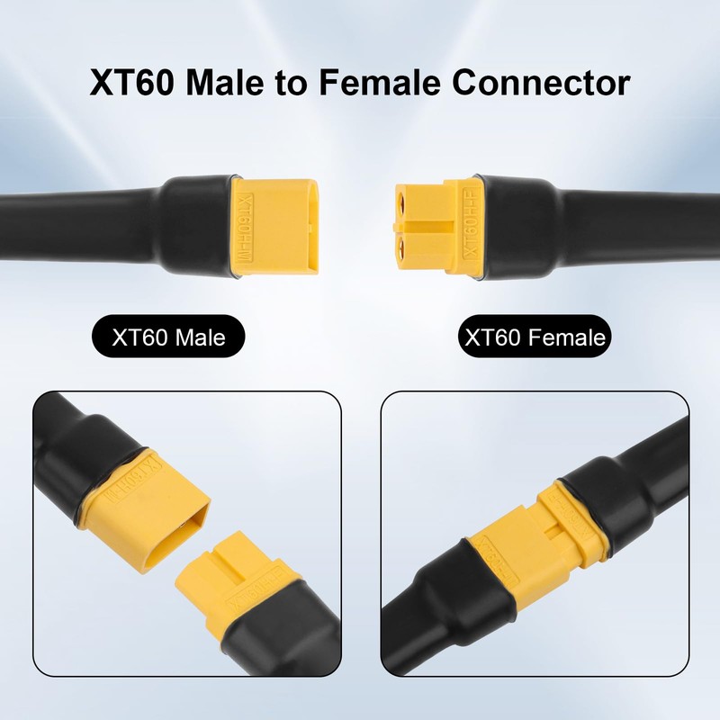 XT60 Extension Cable 40FT, 10AWG Tinned Copper Wire with XT60