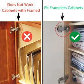 REDYA 20-Pack Hidden Hinges for Cabinet Doors Frameless Cabinet Hinges Concealed Surface Mount Hinges