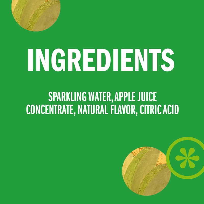 IZZE Sparkling Water Juice Beverage Blend, Apple, No Sugar Added,