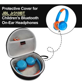 Headphone Case for JBL Jr310 BT, EVA Hard Case for Jr310BT On-Ear Wireless Foldable Bluetooth Headphones (Black) Grey Inside