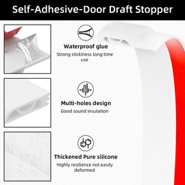 Door Draft Stopper for Bottom of Door, Adjustable Weather Stripping Door Seal for Cold Insulation, Under Door Sweep for Exterior & Interior Doors, Door Bottom Seal Blocker Noise (78inch,White)