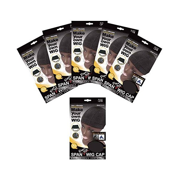 (6 Pack) Qfitt - Spandex Dome Style Ultra Stretch Wig Cap #5017