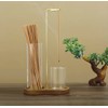 Modern Incense Holder with Glass Ash Catchers, Wooden Base, Glass