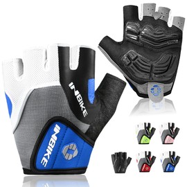 INBIKE 5mm Padded Half Finger Bike Bicycle Cycling Gloves Blue XX-Large