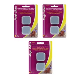 Magic Sliders 04045 Self-Adhesive Squares 1 3/4 inch-4 Count (Pack of 3)