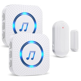 SanJie Door Sensor Chime for Door Opens, Door Entry Chime for Business/Home/Office/Store,500 FT Range,26 Chimes 5 Adjustable Volume Door Ringer Alert Alarm 2 Receivers +1 Sensors